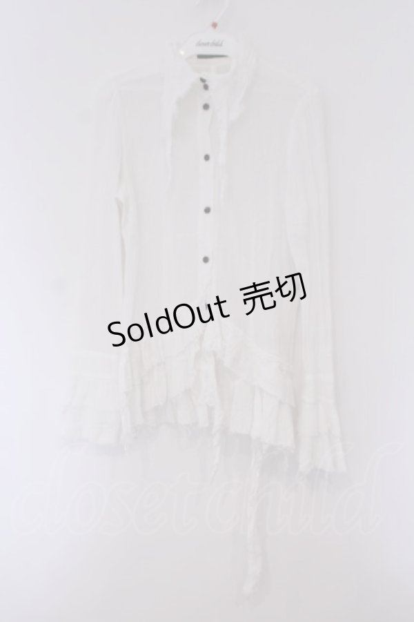 画像1: BPN / カットオフ変形ガーゼブラウス M ホワイト O-26-02-03-057-GO-BL-OW-OS (1)