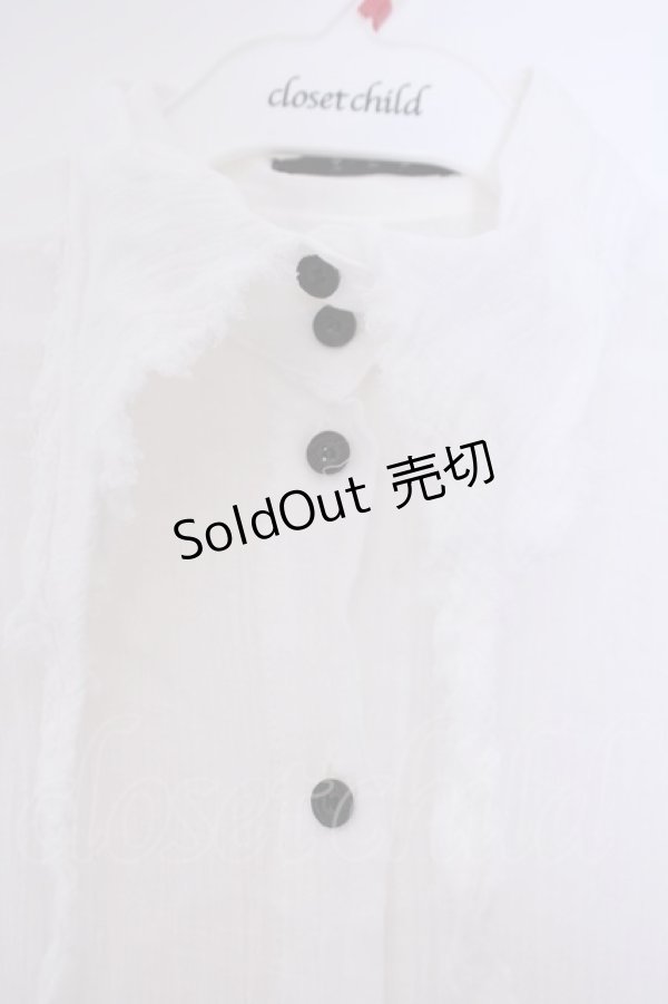 画像2: BPN / カットオフ変形ガーゼブラウス M ホワイト O-26-02-03-057-GO-BL-OW-OS (2)