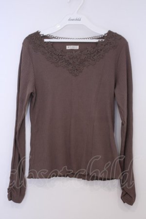 画像: axes femme / お花モチーフレースインナー M ブラウン O-26-02-03-1001-AX-TO-IG-OS