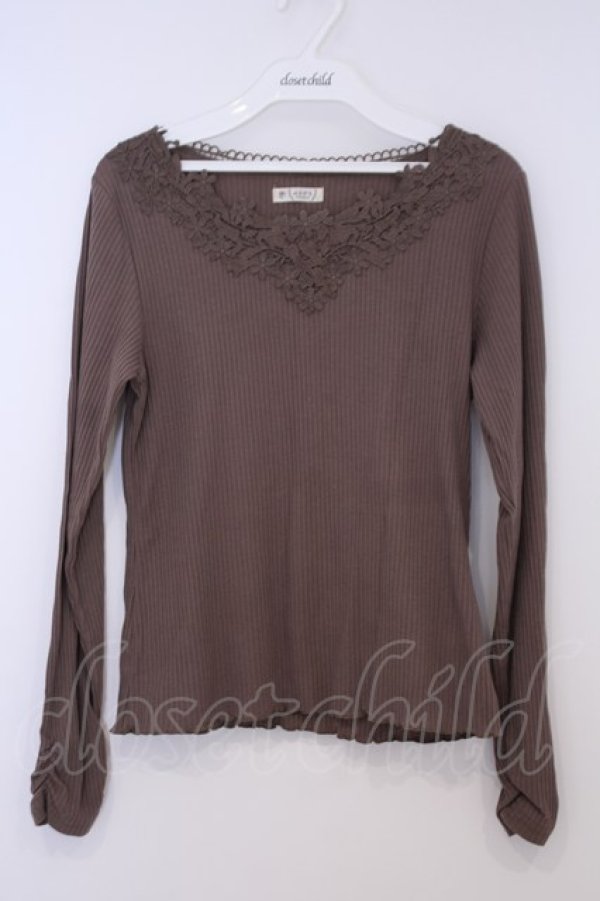 画像1: axes femme / お花モチーフレースインナー M ブラウン O-26-02-03-1001-AX-TO-IG-OS (1)