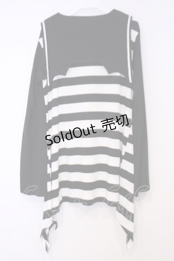 画像3: LISTEN FLAVOR / ウィジャボードコウモリセーラーワンピース  ブラック×ホワイト O-26-02-03-1035-PU-OP-OW-OS (3)