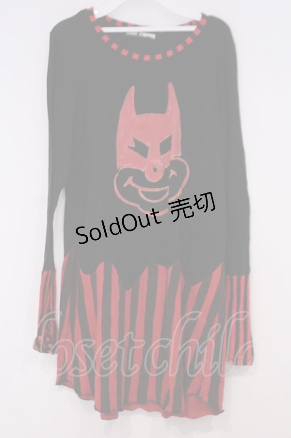 画像1: Candy Stripper / クラウンptカットワンピース 2 ブラック×レッド O-26-02-03-1036-PU-OP-OW-OS (1)