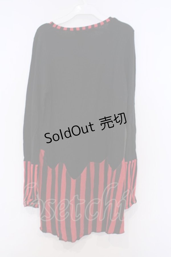 画像3: Candy Stripper / クラウンptカットワンピース 2 ブラック×レッド O-26-02-03-1036-PU-OP-OW-OS (3)