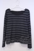 画像1: Candy Stripper / ボーダーカットソー 2 ブラック×グレー O-26-02-03-1037-PU-TO-OW-OS (1)