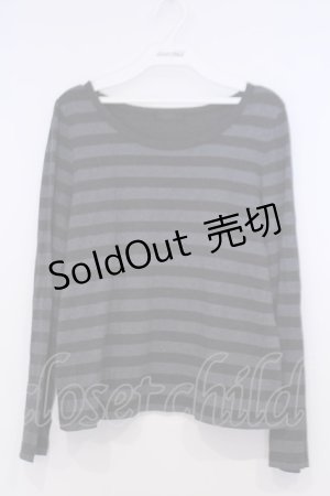 画像: Candy Stripper / ボーダーカットソー 2 ブラック×グレー O-26-02-03-1037-PU-TO-OW-OS