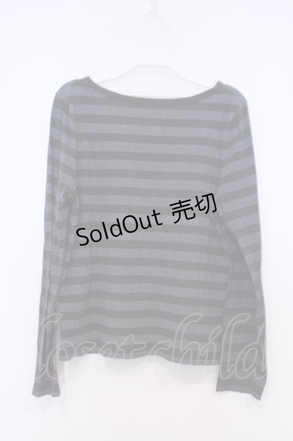 画像2: Candy Stripper / ボーダーカットソー 2 ブラック×グレー O-26-02-03-1037-PU-TO-OW-OS (2)