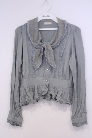 画像: axes femme POETIQUE / セーラー襟ペプラムプラウス M グリーン O-26-02-03-1038-AX-TO-OW-OS