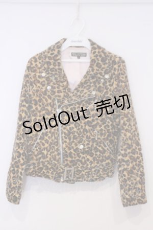 画像: HELL CAT PUNKS / レオパードベロアライダースジャケット S ベージュ O-26-02-03-1040-PU-JA-OW-OS