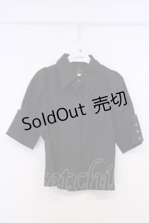 画像: MIHO MATSUDA / 5部袖ブラウス  ブラック O-26-02-03-1041-GO-BL-OW-OS