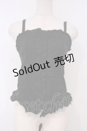 画像: PEACE NOW / 裾レースタックキャミソール M ブラック O-26-02-03-1043-PU-TO-OW-OS