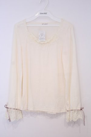 画像: axes femme / 袖口レースインナー M アイボリー O-26-02-03-1006-AX-TO-IG-OS