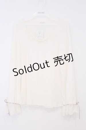 画像: axes femme / 袖口レースインナー M アイボリー O-26-02-03-1006-AX-TO-IG-OS