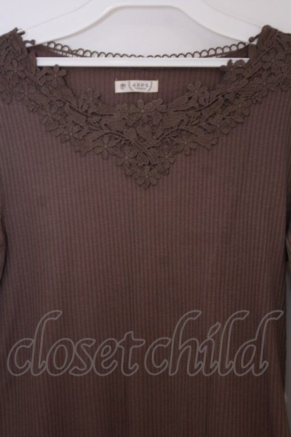 画像2: axes femme / お花モチーフレースインナー M ブラウン O-26-02-03-1001-AX-TO-IG-OS (2)