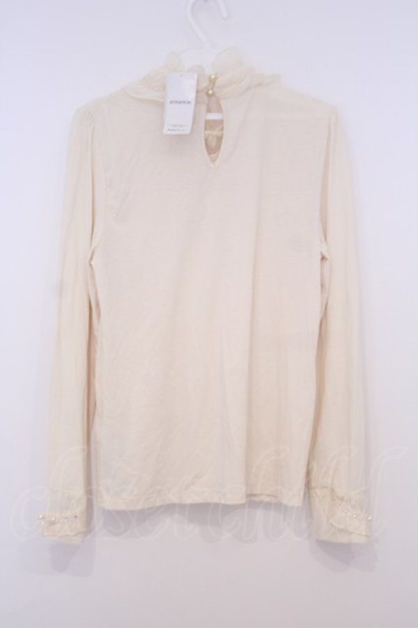 画像3: axes femme / スタンド襟レース透けプルオーバー M アイボリー O-26-02-03-1008-AX-TO-IG-OS (3)