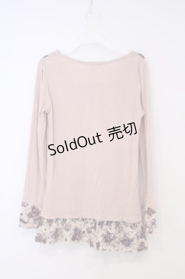 画像3: axes femme / 花柄インナープルオーバー M ピンクベージュ O-26-02-03-1011-AX-TO-IG-OS (3)