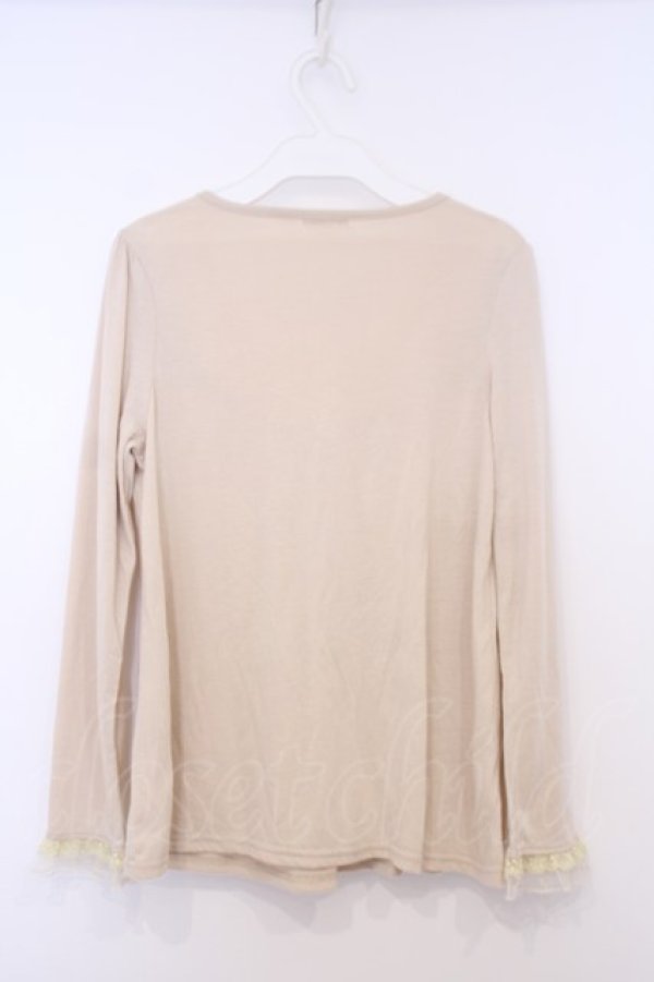 画像3: axes femme / フラワーモチーフカットソー  アイボリー O-26-02-03-1013-AX-TO-IG-OS (3)