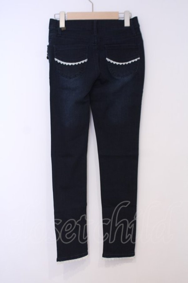 画像3: axes femme / 薔薇チャーム付デニムパギンス M インディゴ O-26-02-03-1016-AX-PA-IG-OS (3)