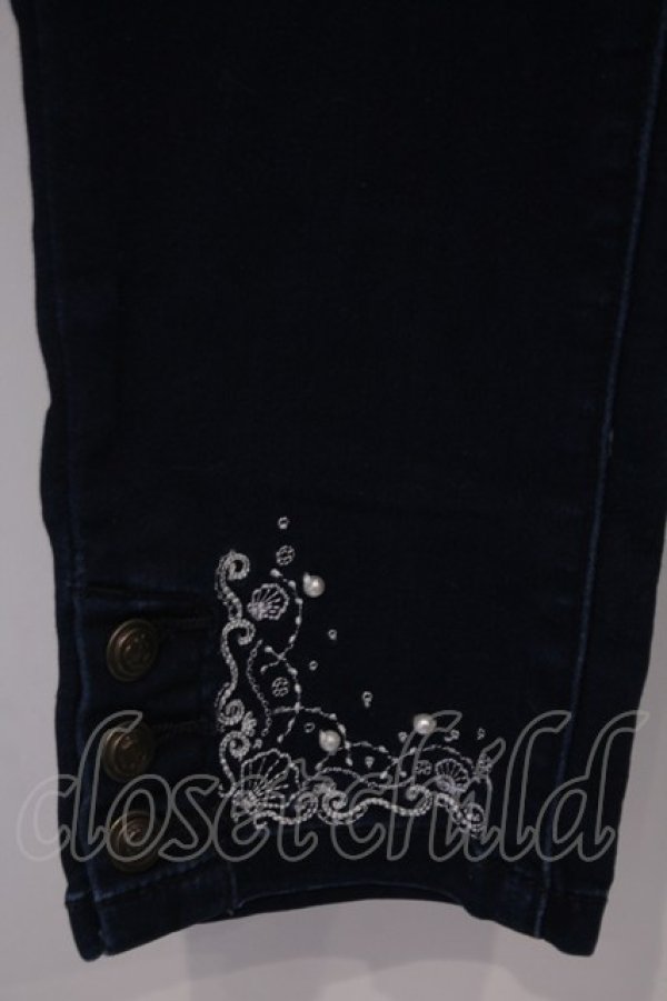 画像2: axes femme / 刺繍入りパギンス M インディゴ O-26-02-03-1020-AX-PA-IG-OS (2)