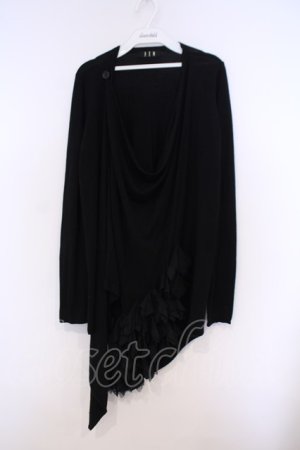 画像: BPN / 裾フリルニットカーディガン M ブラック O-26-02-03-1022-GO-TO-OW-OS