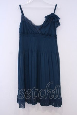 画像: axes femme / シフォンプリーツキャミソールワンピース M ターコイズ O-26-02-03-1003-AX-OP-IG-OS