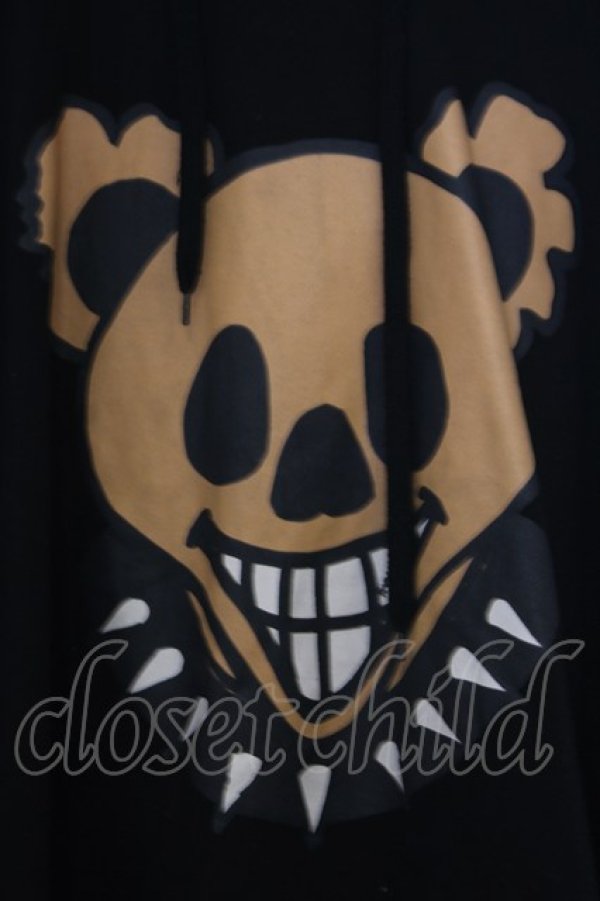 画像2: GLAD NEWS / ベアスカルptファー付きパーカー F ブラック O-26-02-03-1024-GL-TO-OW-OS (2)