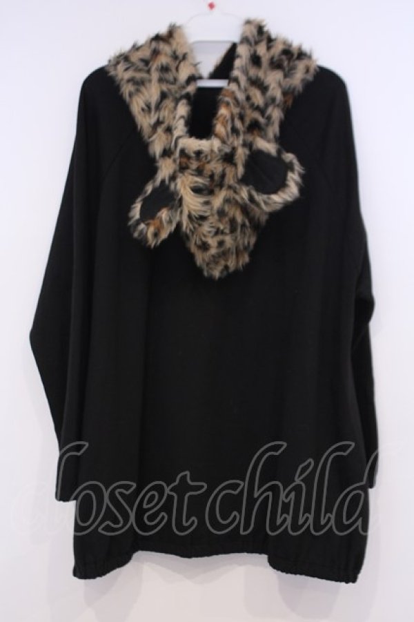 画像3: GLAD NEWS / ベアスカルptファー付きパーカー F ブラック O-26-02-03-1024-GL-TO-OW-OS (3)