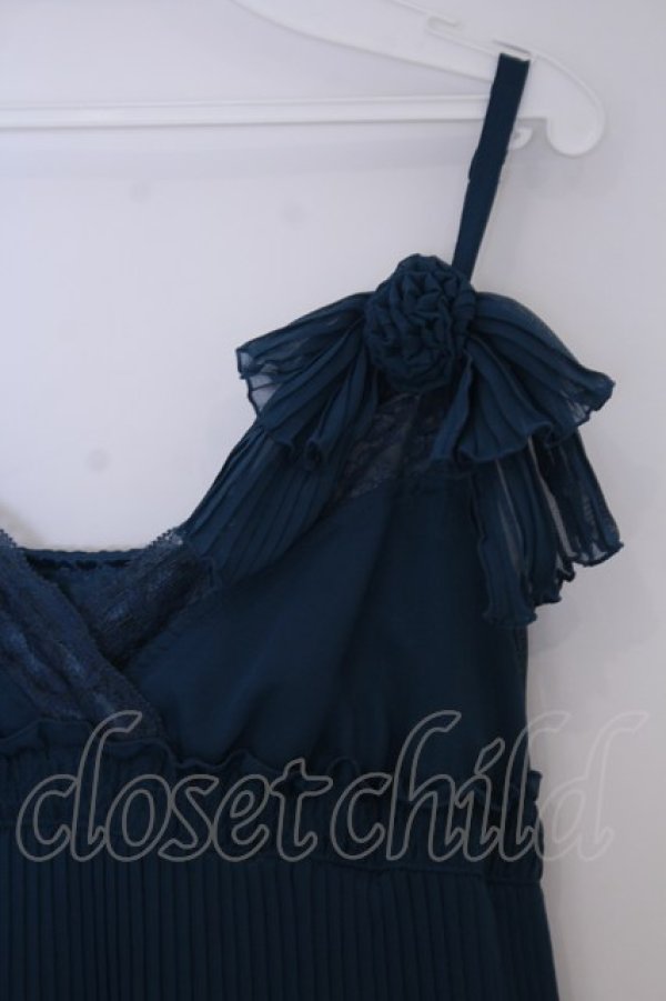 画像2: axes femme / シフォンプリーツキャミソールワンピース M ターコイズ O-26-02-03-1003-AX-OP-IG-OS (2)