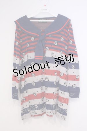 画像: Candy Stripper / ペペボーダーセーラ-チュニック 2 ネイビー×レッド×グレー O-26-02-03-1029-PU-TO-OW-OS