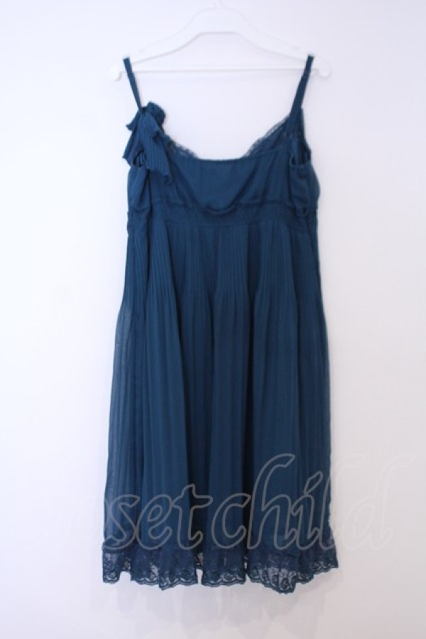 画像3: axes femme / シフォンプリーツキャミソールワンピース M ターコイズ O-26-02-03-1003-AX-OP-IG-OS (3)