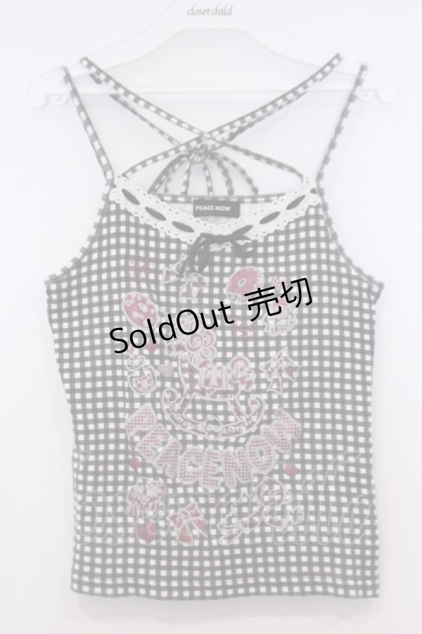 画像1: PEACE NOW / ラメptギンガムキャミソール M ブラック O-26-02-03-1032-PU-TO-OW-OS (1)
