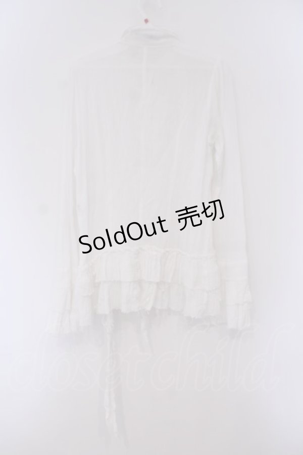 画像4: BPN / カットオフ変形ガーゼブラウス M ホワイト O-26-02-03-057-GO-BL-OW-OS (4)