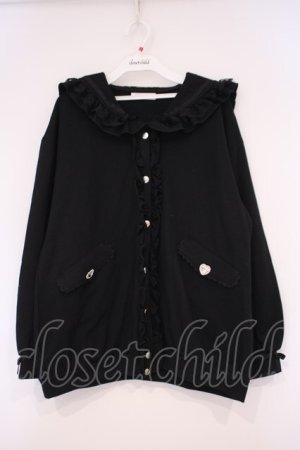 画像: DearMyLove / セーラー襟レースフリル裏毛ジャケット M-L クロ O-26-02-03-059-EL-JA-IG-OS