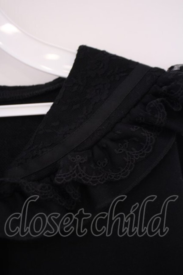 画像3: DearMyLove / セーラー襟レースフリル裏毛ジャケット M-L クロ O-26-02-03-059-EL-JA-IG-OS (3)