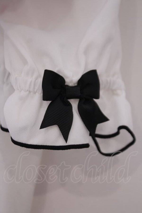 画像3: LIZ LISA / 3つリボンハートチョーカーブラウス  シロ×クロ O-26-02-03-061-LO-BL-IG-OS (3)