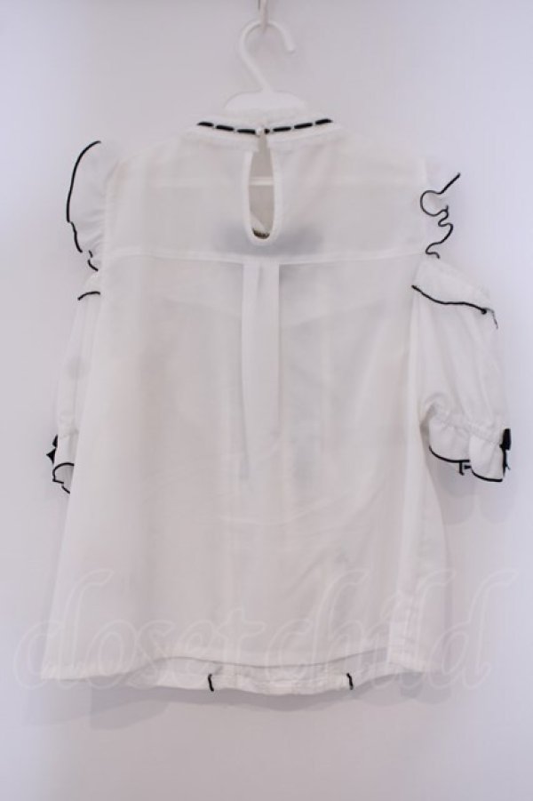 画像4: LIZ LISA / 3つリボンハートチョーカーブラウス  シロ×クロ O-26-02-03-061-LO-BL-IG-OS (4)