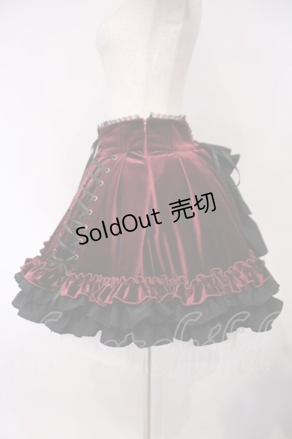 画像4: ATELIER PIERROT / Adenophora Lace-Up Skirt  ワイン O-26-02-03-005-EL-SK-OW-OS (4)