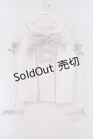 画像: LIZ LISA / ティアラリボンリブカットブラウス  シロ×ピンク O-26-02-03-062-LO-BL-IG-OS