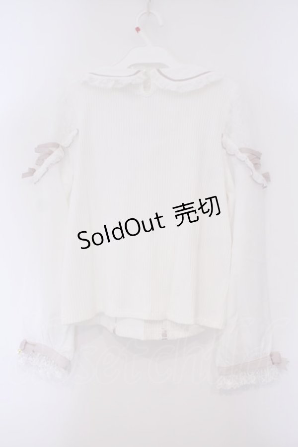 画像4: LIZ LISA / ティアラリボンリブカットブラウス  シロ×ピンク O-26-02-03-062-LO-BL-IG-OS (4)