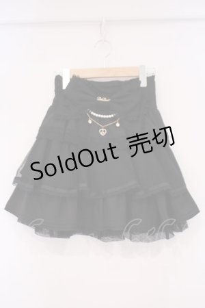 画像: LIZ LISA / ビックリボンティアードスカート  クロ O-26-02-03-063-LO-PA-IG-OS