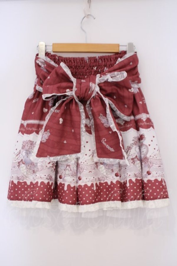 画像4: LIZ LISA / Whip Bear Home Cafe柄スカパン  アカ O-26-02-03-065-LO-SK-IG-OS (4)