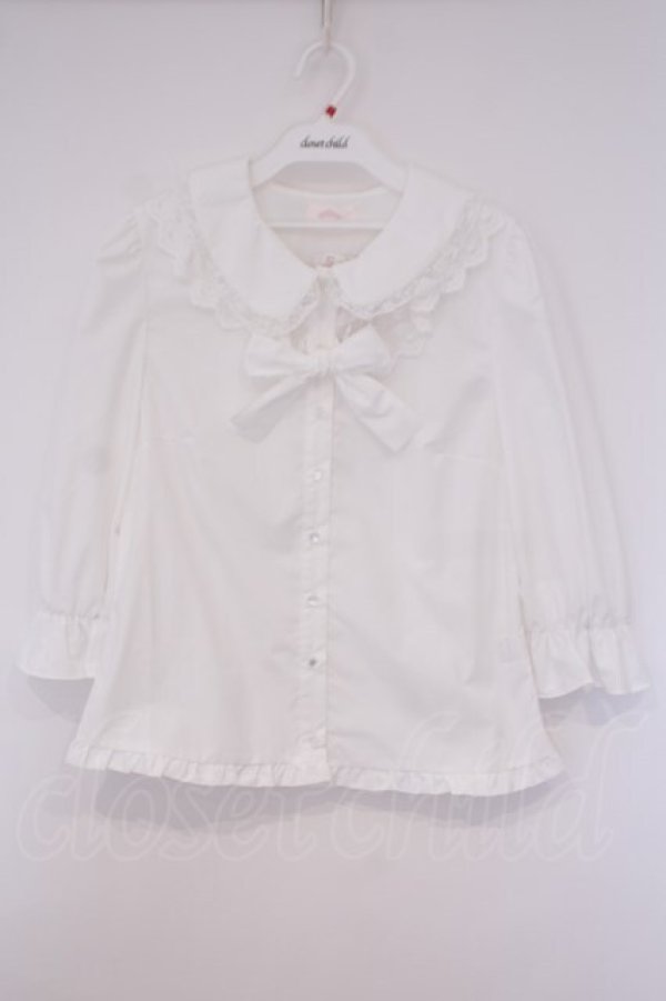 画像1: Princess Flower Garden / TT＊KRSリボンブラウス L シロ O-26-02-03-070-LO-TO-IG-OS (1)
