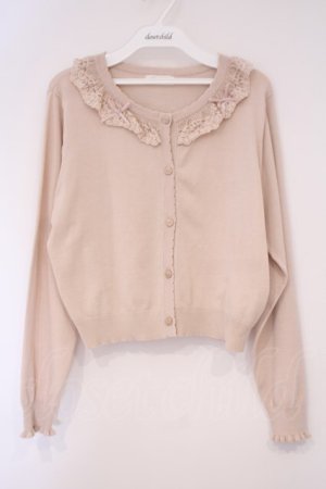 画像: m petit by misako / AOKフリルニットカーディガン L ベージュ O-26-02-03-071-LO-TO-IG-OS