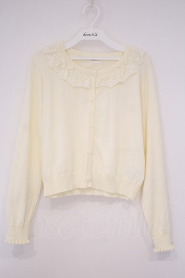 画像1: m petit by misako / AOKフリルニットカーディガン L アイボリー O-26-02-03-072-LO-TO-IG-OS (1)