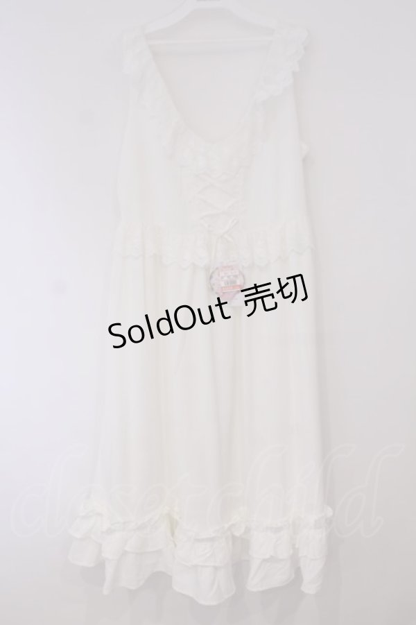 画像1: Princess Flower Garden / TT＊KRSフリルジャンパースカート LL シロ O-26-02-03-075-LO-TO-IG-ZT0225L (1)