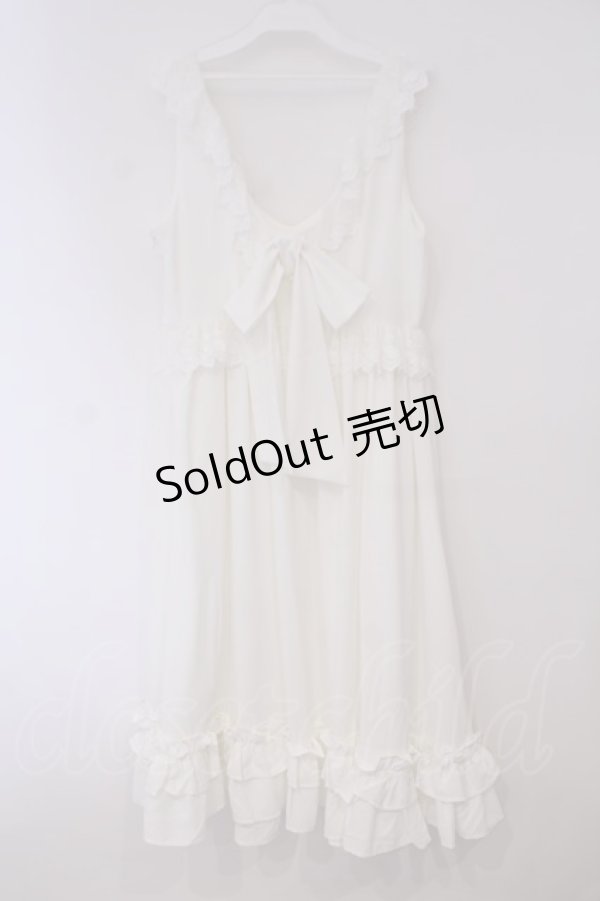 画像3: Princess Flower Garden / TT＊KRSフリルジャンパースカート LL シロ O-26-02-03-075-LO-TO-IG-ZT0225L (3)