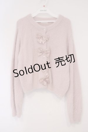 画像: m petit by misako / MSKリボンカーディガン L ピンク O-26-02-03-077-LO-TO-IG-OS