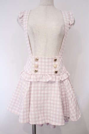画像: LIZ LISA / ギンガムツイードサスペンダー付スカパン 0 ピンク O-26-02-03-007-LO-PA-OW-OS