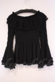 画像5: ATELIER PIERROT / Shirring princess sleeve blouse  ブラック O-26-02-03-081-EL-BL-OW-OS (5)