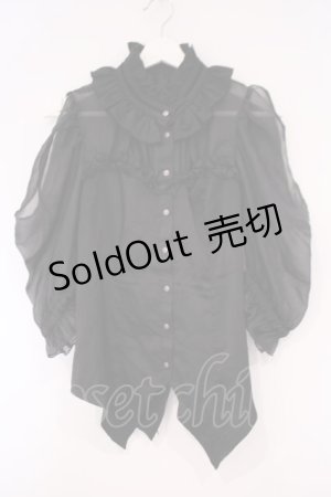 画像: Hoshibako Works / ミッドナイトスター　オフショルダー半袖ブラウス  クロ O-26-02-03-082-LO-BL-OW-OS