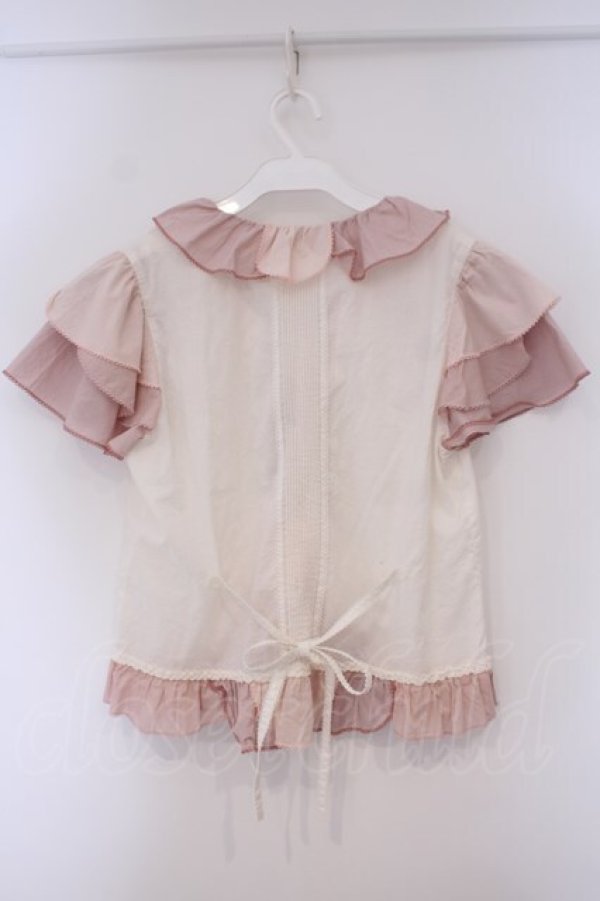 画像4: PINK HOUSE / スイートピー花びらフリルブラウス  ピンク O-26-02-03-083-LO-BL-OW-OS (4)